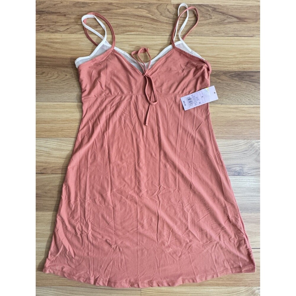 Wild Fable Dress Womens Sz Sm Rust And White Layered Mini Slip Lightweight NWT